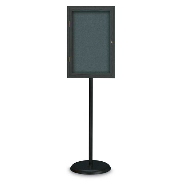 Corkboard, Double Door, Radius Frame, 60x36", Black/Natural Tan Cork